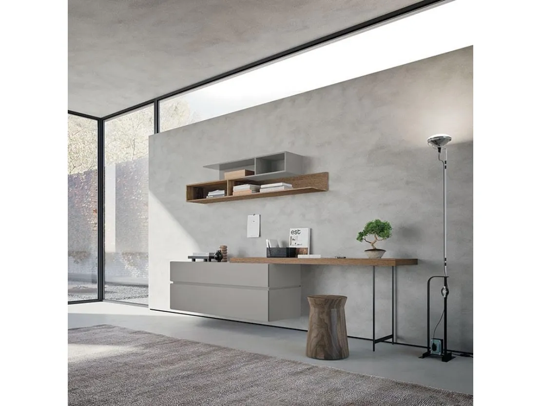 Scrittoio Comp 377 in laccato, legno e metallo di Mobilgam