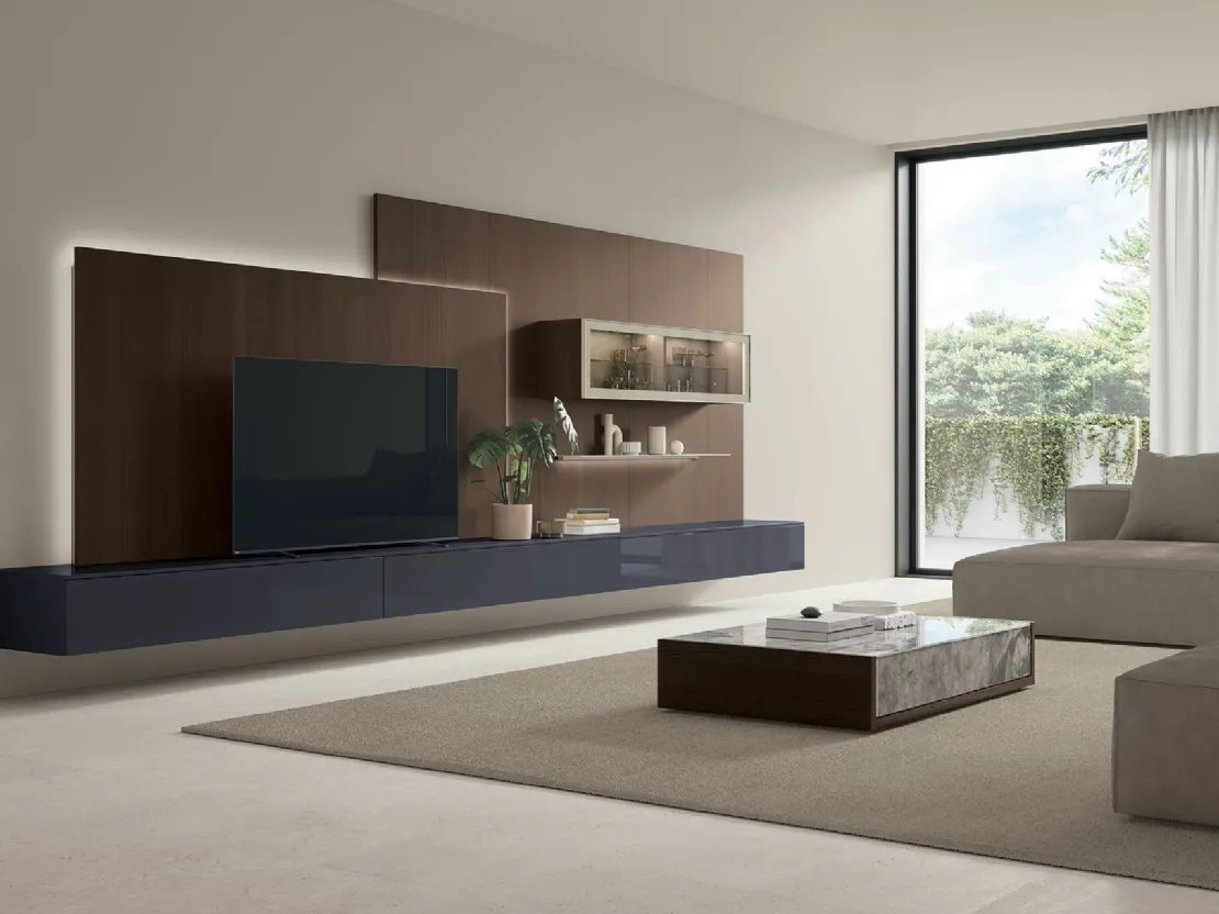 Tavolino Kenzo in glass decor e materico rovere di Tomasella