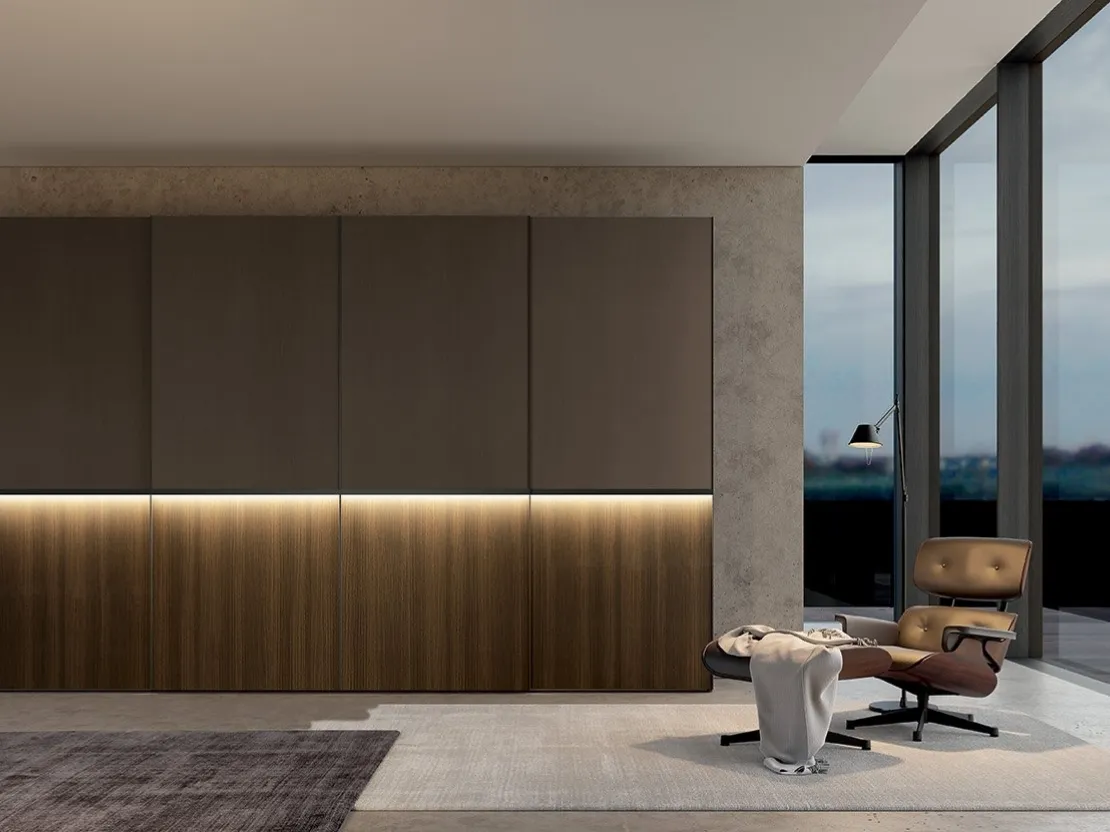 Armadio con ante scorrevoli e luci a led Vitalyty Rail di Colombini Casa