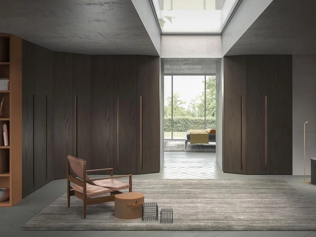 Armadio angolare con ante battenti Comp 350 in legno di frassino di Mobilgam