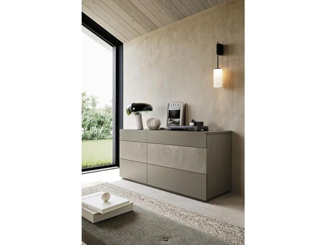 Comò Noa in frassino e spatolato di Mobilgam