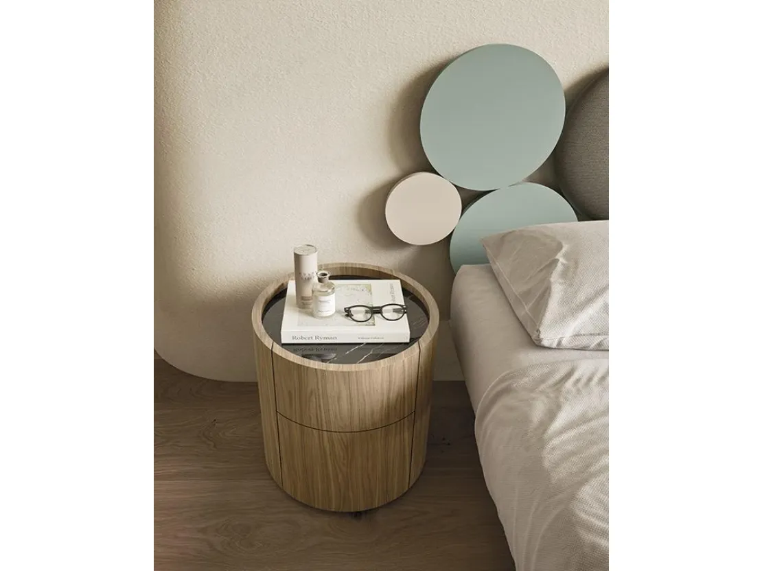Comodino rotondo Tolo in legno di Mobilgam