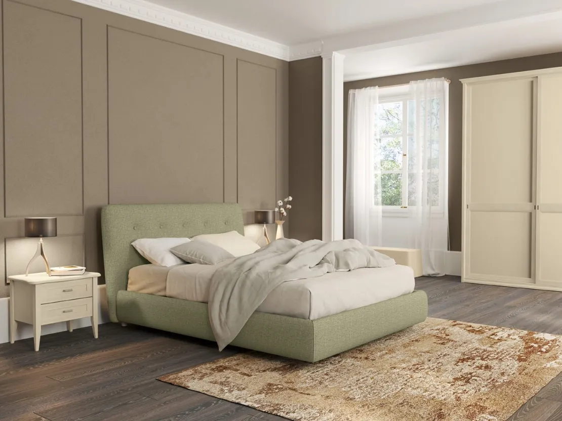 Letto Arcadia Adagio in tessuto imbottito di Colombini Casa