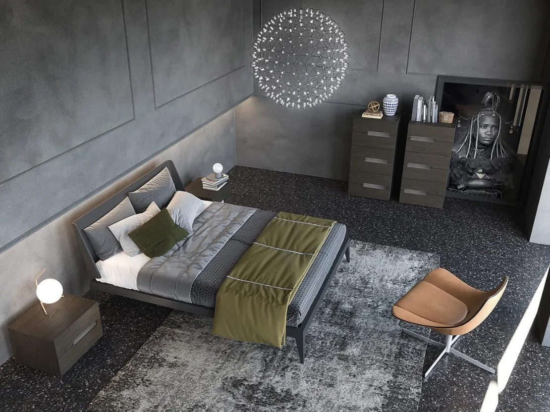 Letto in legno con testiera Mercurio di Mobilgam