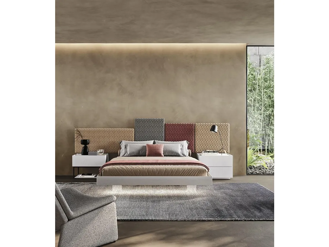 Letto Tetris con testiera boiserie di Mobilgam