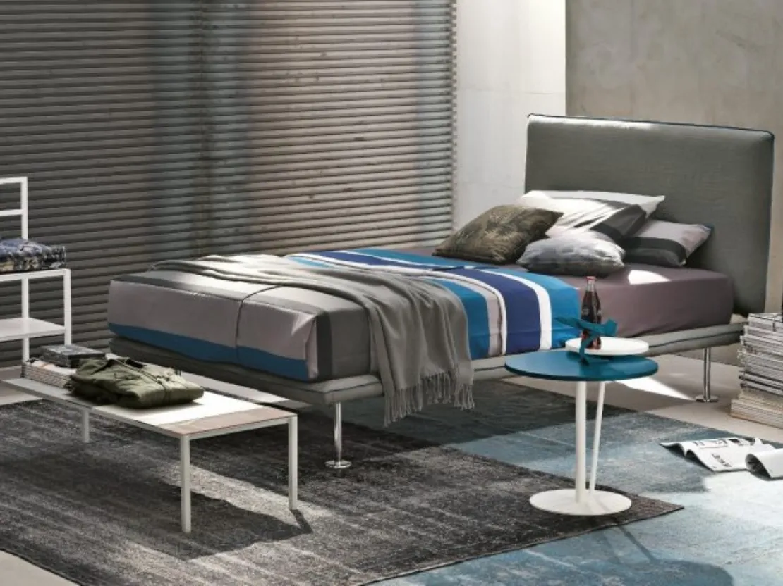 Letto singolo in tessuto Bravo di Tomasella