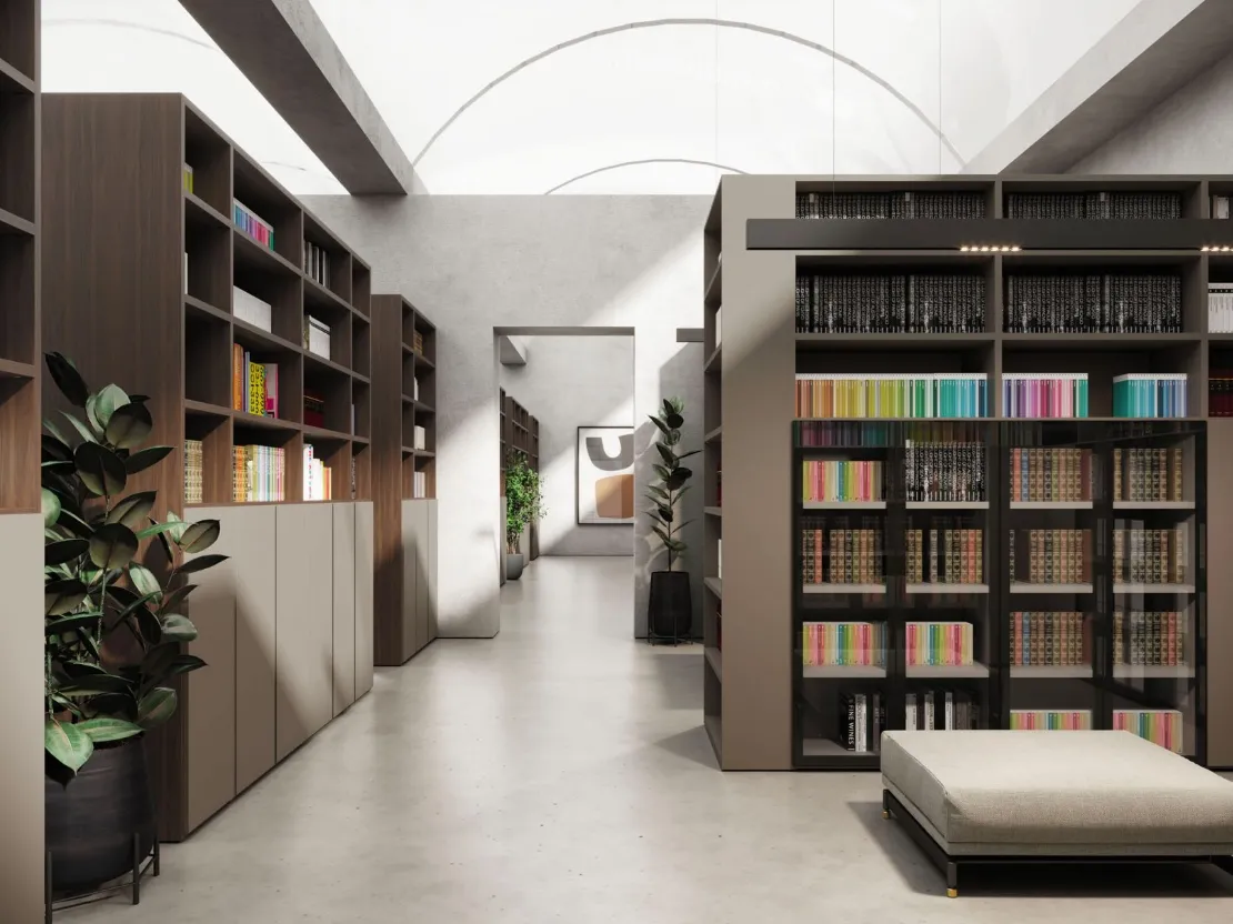 Libreria con anta in Vetro di Nardi Interni