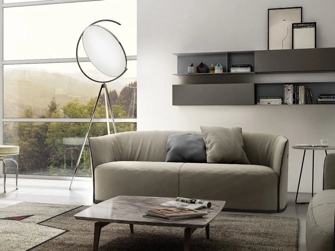 Mobile sospeso Living 07 in laminato Grigio Londra di Arredo3
