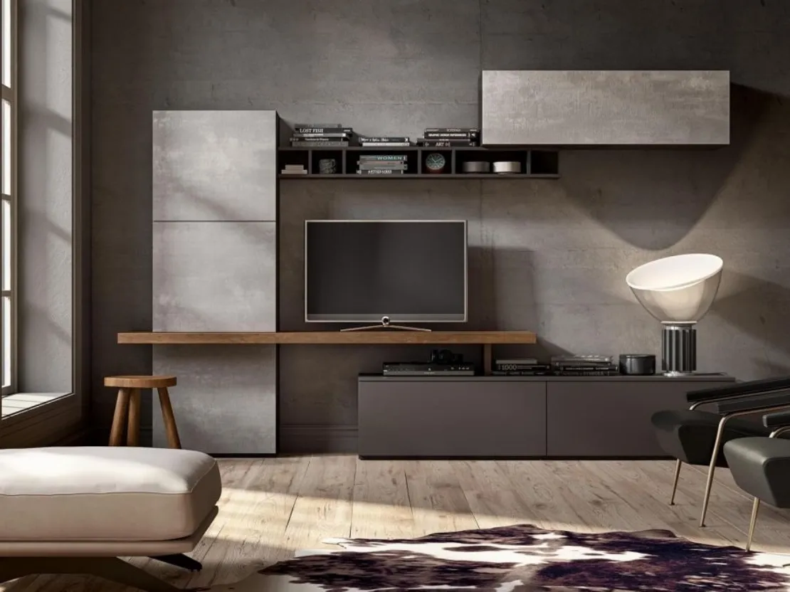 Parete attrezzata Fusion GF 1055 di Abitare Mobilstella