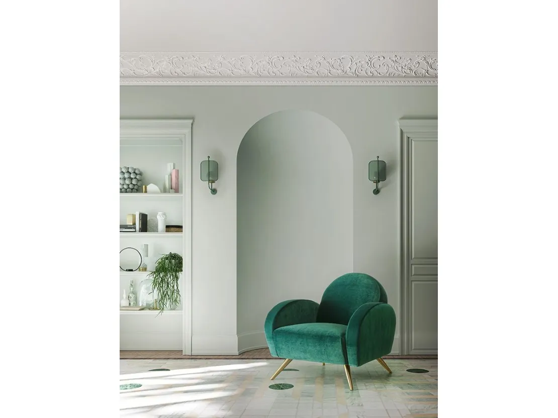 Poltrona in tessuto con piedini in metallo Wendy di Felis