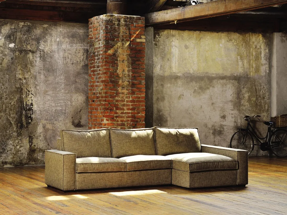 Divano in tessuto con penisola contenitore Morgan di Family Bedding