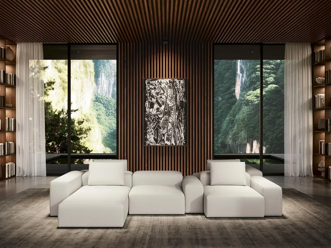 Divano con penisola Reverso di Felis