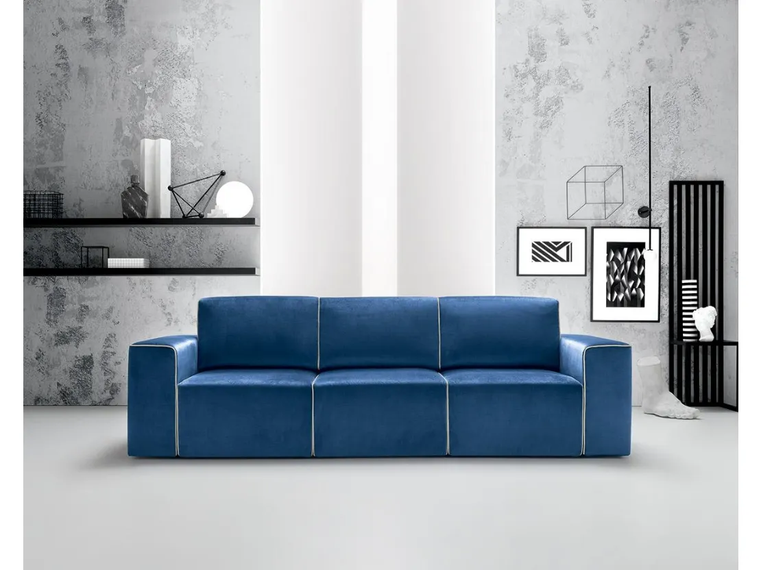 Divano lineare in tessuto con sedute estraibili Wally di Felis
