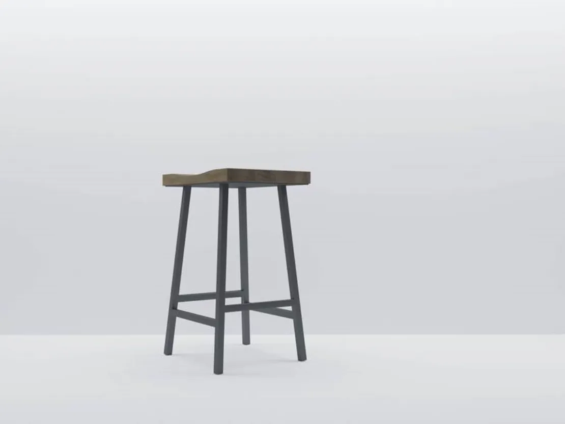 Sedia Vertigo Sgabello in legno di rovere e metallo di Fratelli Mirandola