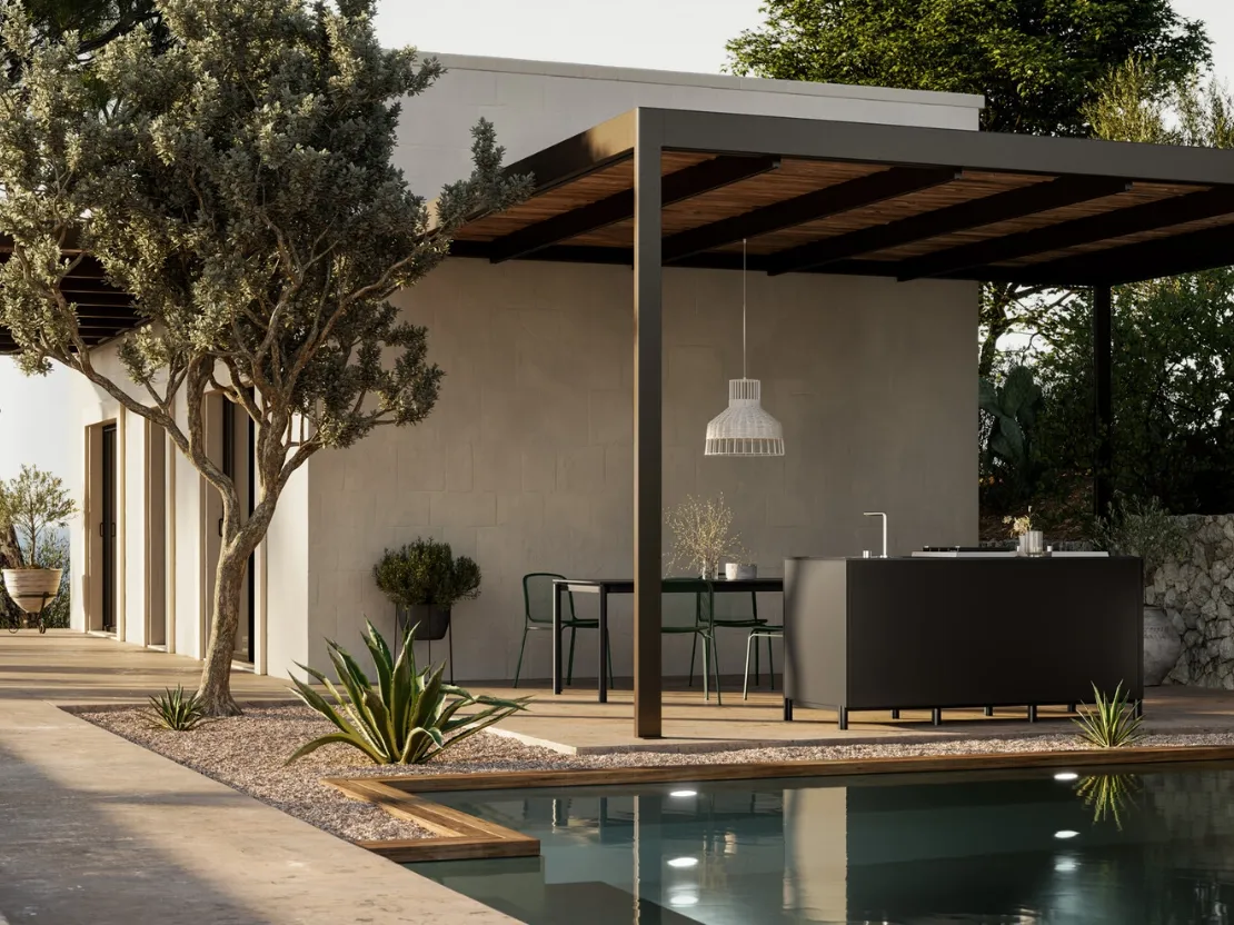 Cucina Moderna outdoor in alluminio Aura 02 di Arredo3