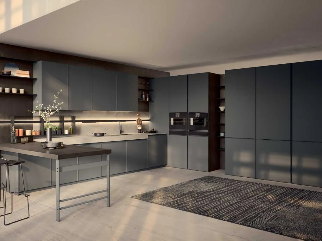 Cucina Moderna Coco Light angolare con penisola di Dibiesse
