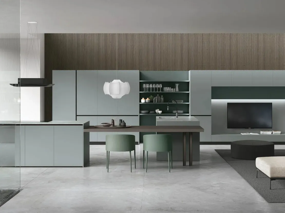 Cucina Moderna con isola Color Trend 02 di Stosa