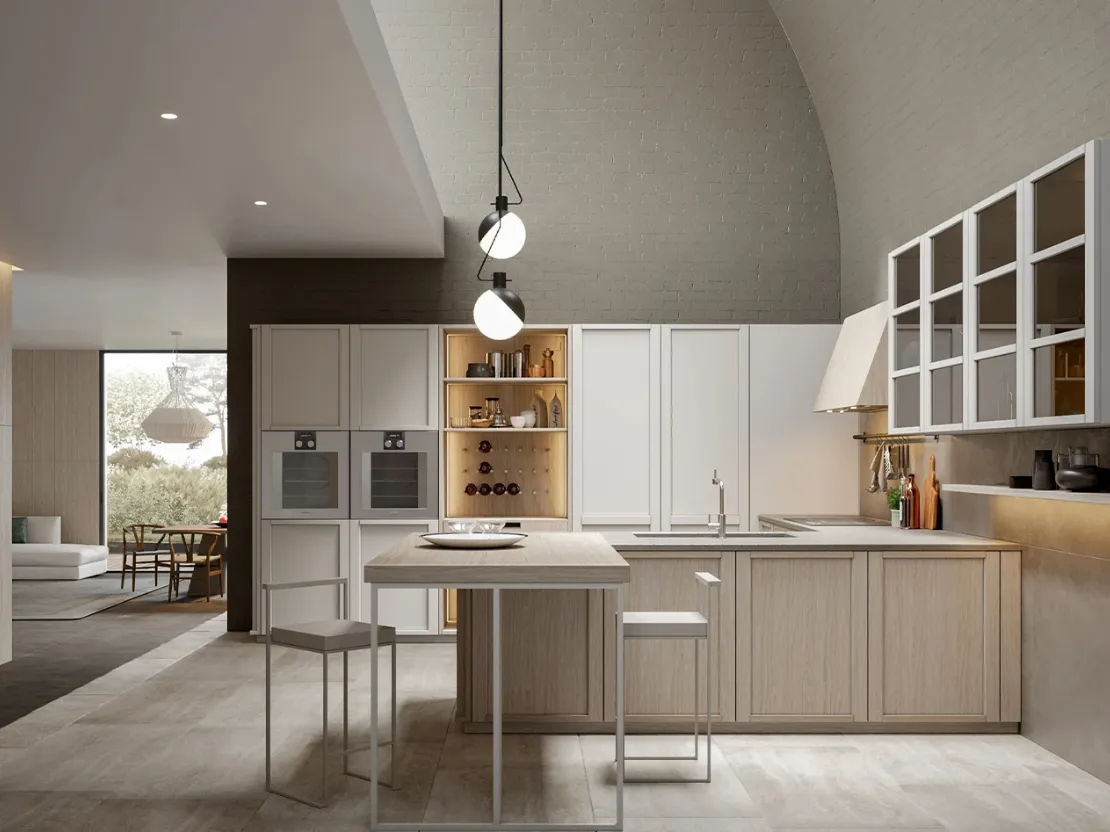 Cucina Moderna E06 Eclettica-Optima di Scandola