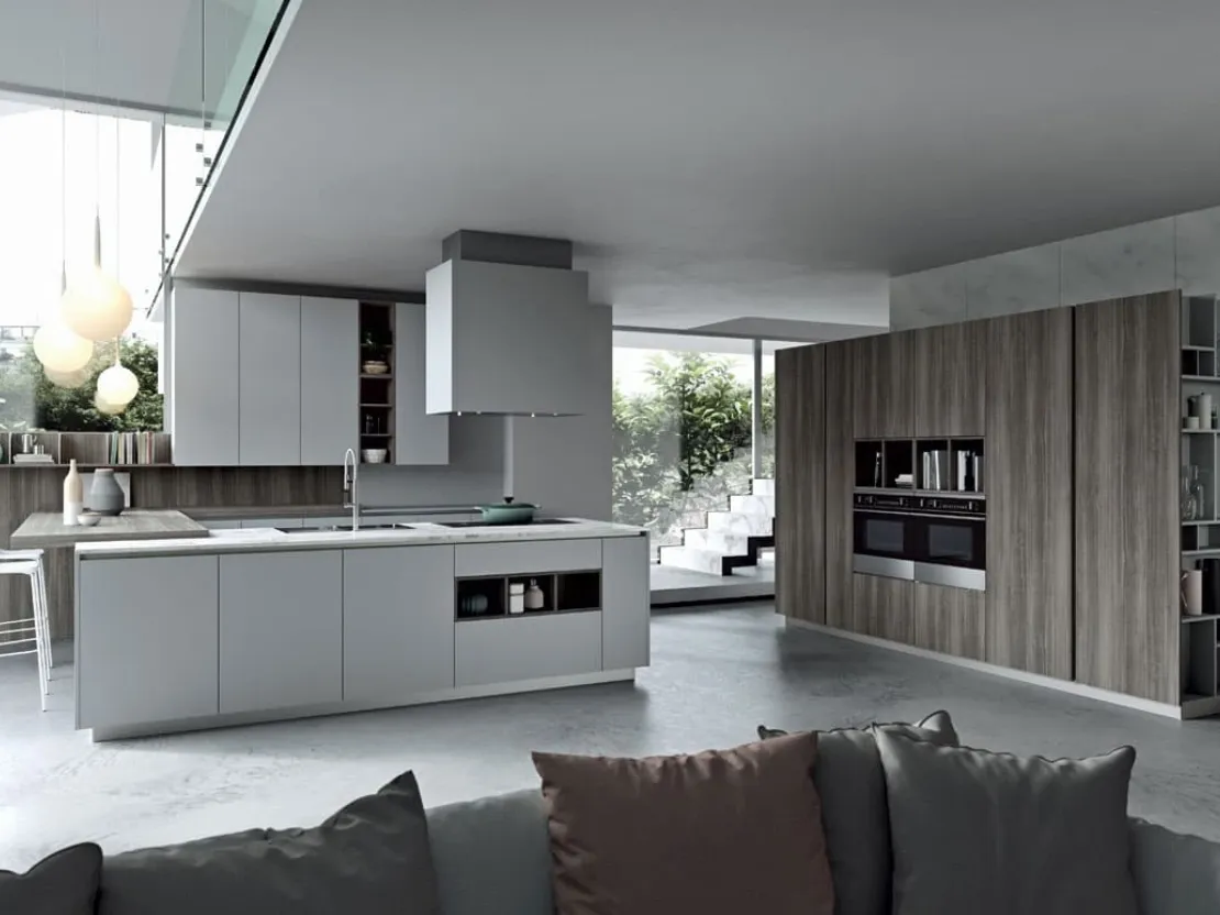 Cucina Moderna Emporio Lab con penisola di Dibiesse