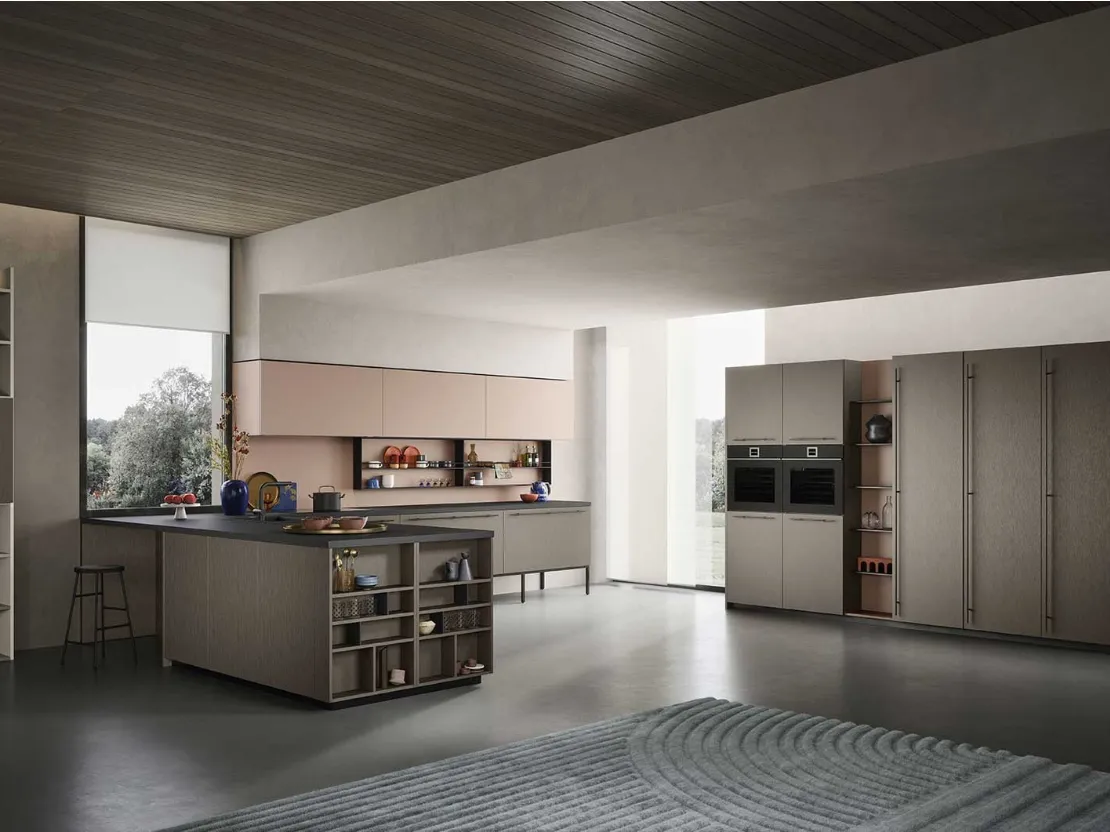 Cucina Moderna Emporio Maniglia con penisola di Dibiesse