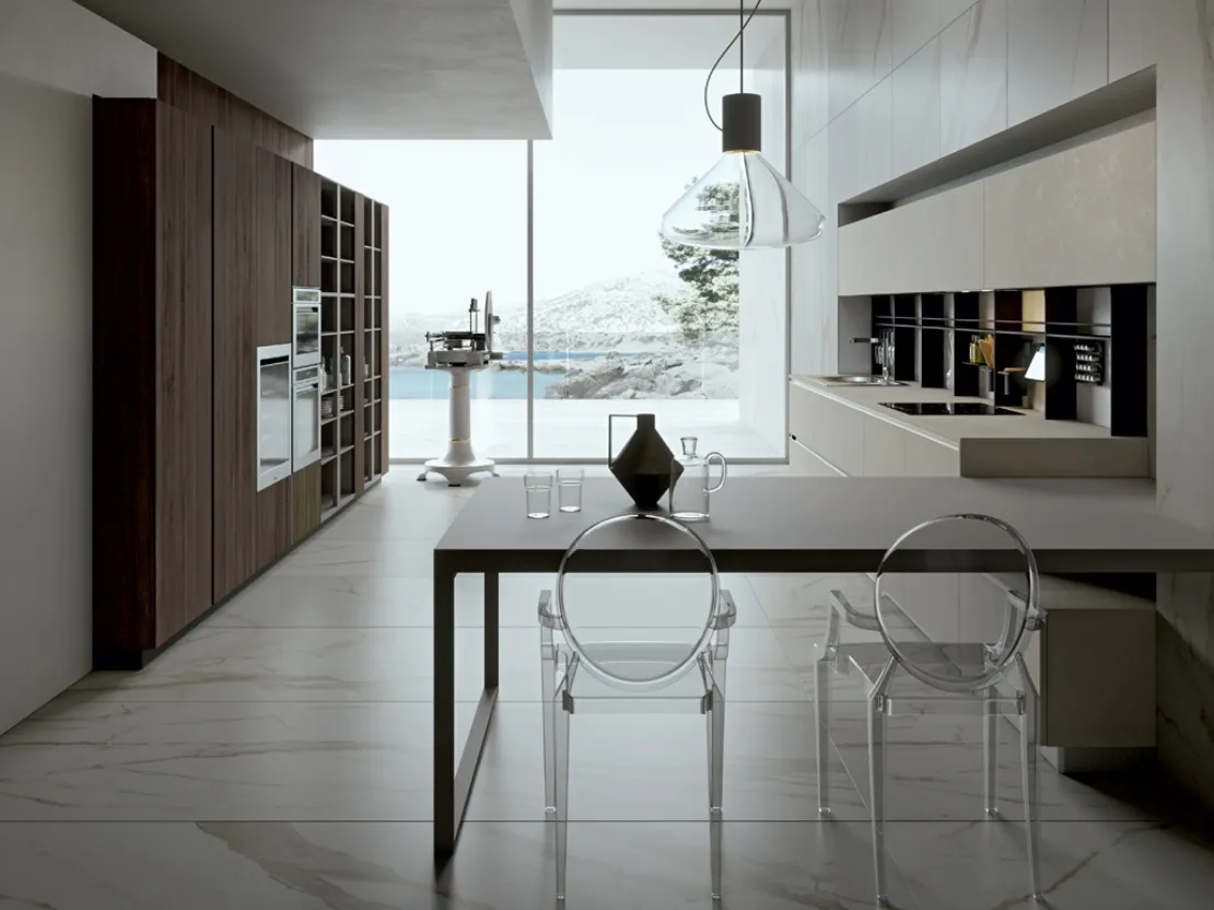 Cucina Moderna Emporio Time con penisola di Dibiesse