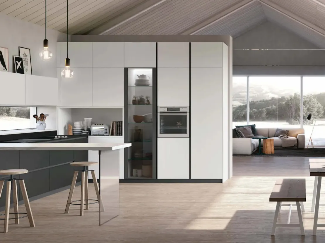 Cucina Moderna angolare con penisola Metropolis di Stosa